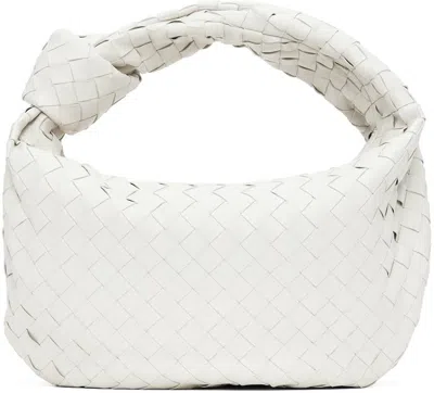 Bottega Veneta Jodie Teen Knotted Intrecciato Leather Tote In White