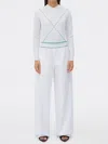 BOTTEGA VENETA WHITE TROUSERS WITH LOGO