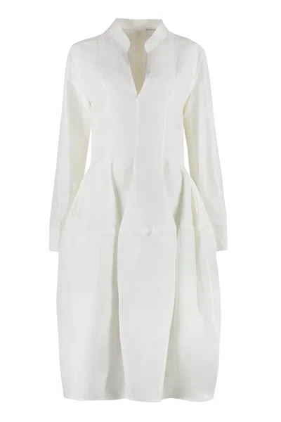 Bottega Veneta Linen And Viscose Blend Mini Dress In White