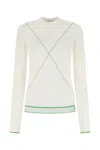 Bottega Veneta Contrasting Seams Sweater In White