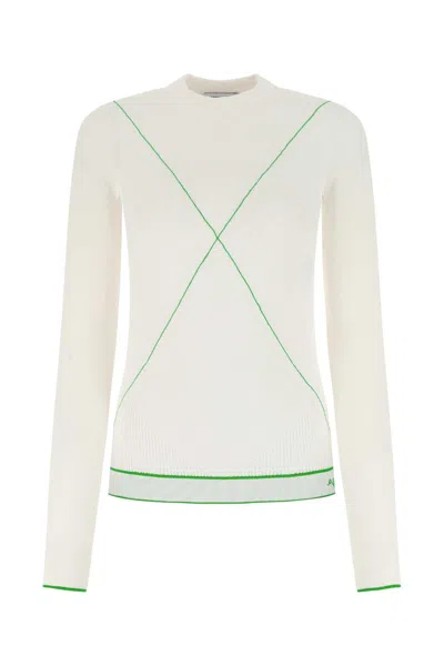 Bottega Veneta White Viscose Blend Sweater In 9000