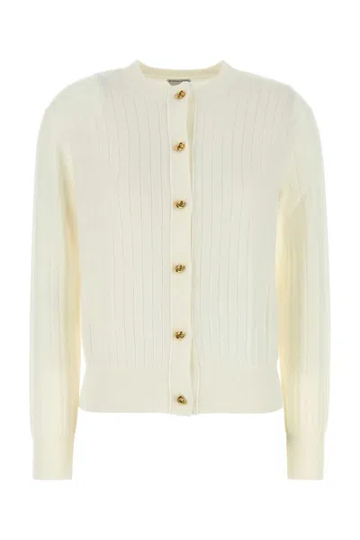 Bottega Veneta White Wool Cardigan