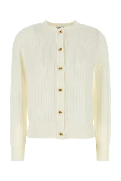 Bottega Veneta White Wool Cardigan