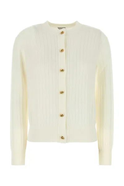Bottega Veneta White Wool Cardigan
