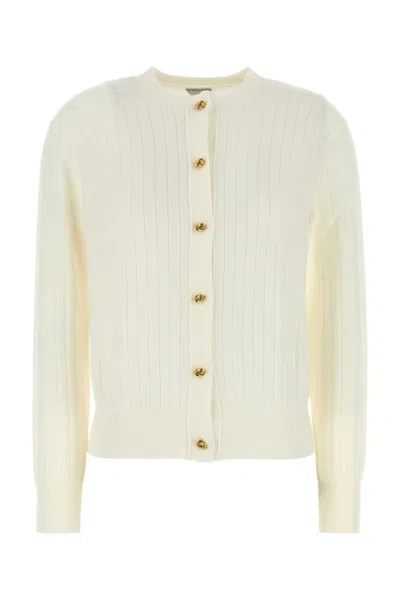 Bottega Veneta White Wool Cardigan