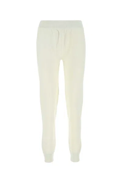 BOTTEGA VENETA WOMEN WHITE WOOL KNIT PANTS, S LUXURY ACTIVEWEAR FOR WOMEN DARVEYS