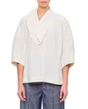 Bottega Veneta Wide Blouse With V-neck And Ruffle Details In White