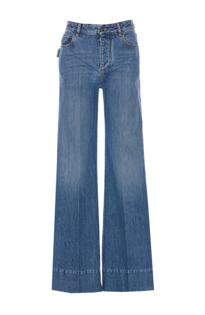 Bottega Veneta Intage Indigo Wide Leg Denim In Blue
