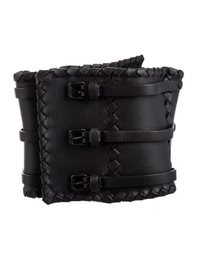 Pre-owned Bottega Veneta Wide Leather Waist Belt In Brown