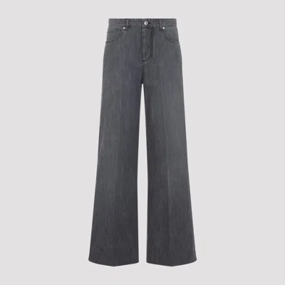 Bottega Veneta Wide Leg Cotton Jeans For Women In Black