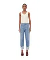 Bottega Veneta Curved Shape Vintage Indigo Denim In Blue