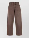 Bottega Veneta Wide-leg Denim Trousers With Pockets And Belt Loops In Neutral