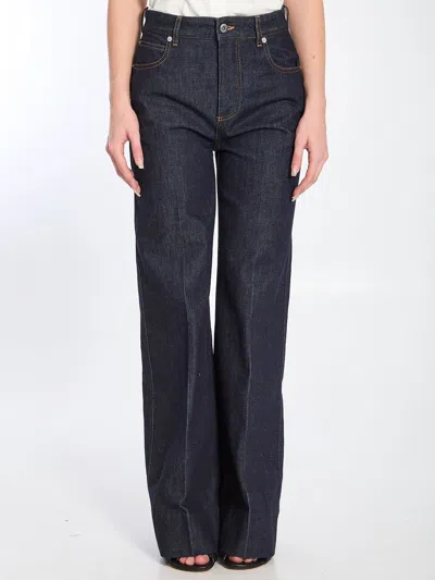 Bottega Veneta Wide-leg Jeans In Navy