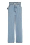 Bottega Veneta Wide-leg Denim Jeans With Removable Belt And Contrast Stitching For Women