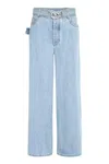 Bottega Veneta Wide-leg Denim Jeans With Removable Belt And Contrast Stitching For Women