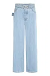 Bottega Veneta Wide-leg Denim Jeans With Removable Belt And Contrast Stitching For Women
