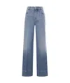 Bottega Veneta Jeans In Cotone Con Patch Posteriore In Pelle In Blue