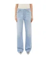 Bottega Veneta Wide Leg Light-bleached Denim In Blue