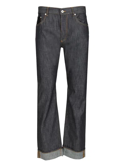Bottega Veneta Wide-leg Jeans Blue In Black