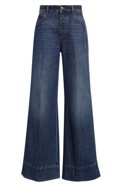 Bottega Veneta High-rise Wide-leg Denim Boyfriend Trousers In Blue