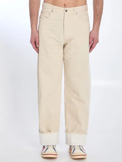 Bottega Veneta Wide-leg Jeans In Neutral