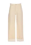 Bottega Veneta Wide Leg Jeans With Cuffs In Green