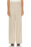 Bottega Veneta Cotton Blend Pant With Wide Leg Cut In Rock