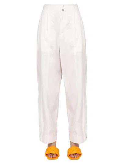 Bottega Veneta Wide Leg Trousers In White