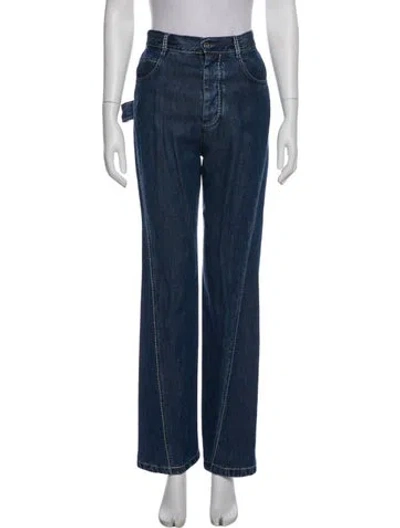 Pre-owned Bottega Veneta Wide Leg Pants In Blue