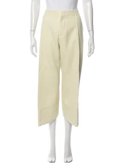 Pre-owned Bottega Veneta Wide Leg Pants In Yellow