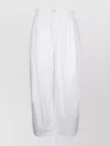 Bottega Veneta Wide Leg Pleated Trousers With Back Pockets In White