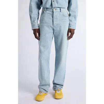 Bottega Veneta Wide Leg Sky Bleached Denim Jeans In Blue