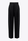 Bottega Veneta Wide-leg Tailored Wool Pants In Black