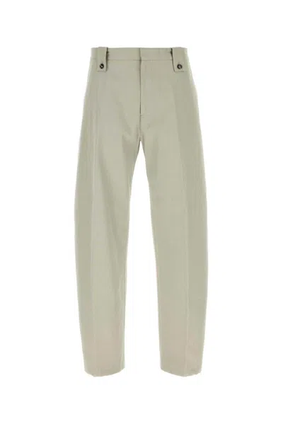 Bottega Veneta Man Sand Twill Trouser In Cream