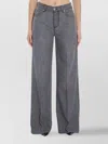 Bottega Veneta Wide-leg Vintage Denim Trousers Pleats In Gray