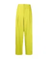 Bottega Veneta Wide-leg Wool Gabardine Trousers In Yellow