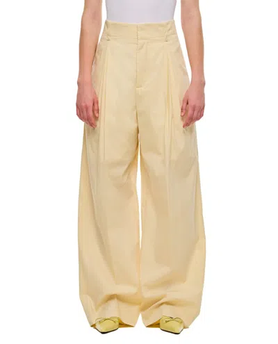 BOTTEGA VENETA WIDE SILK AND COTTON TROUSERS