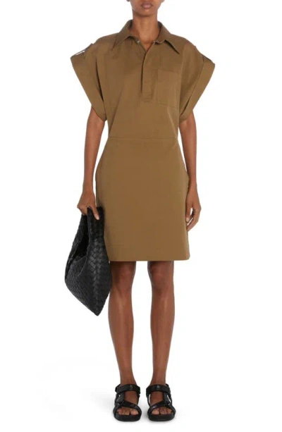 BOTTEGA VENETA WIDE SLEEVE COTTON GABARDINE UTILITY DRESS