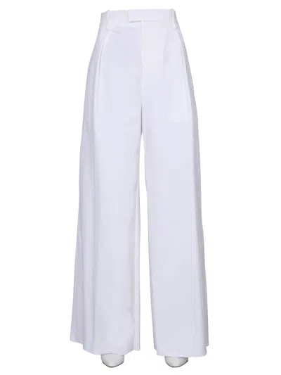 Bottega Veneta Elegant Front Zip Trousers In White