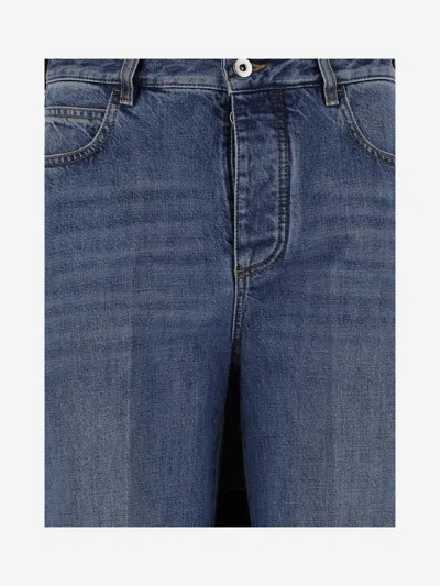 Bottega Veneta Wide-leg Cotton Denim Jeans In Blue