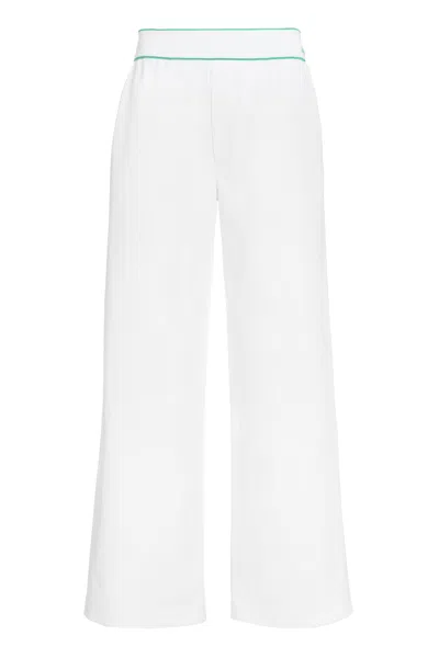 Bottega Veneta Wide-leg Cotton Trousers In White