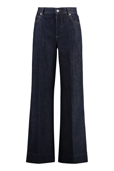 Bottega Veneta Wide-leg Jeans With Metal Rivets In Denim