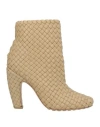 Bottega Veneta Woman Ankle Boots Beige Size 8 Leather