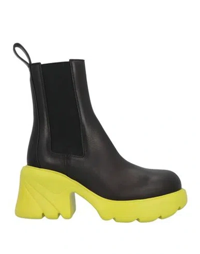 Bottega Veneta Woman Ankle Boots Black Size 6 Calfskin In Multi