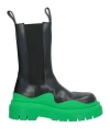 Bottega Veneta Tire Rubber-trimmed Leather Chelsea Boots In Black