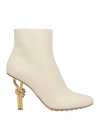 Bottega Veneta Woman Ankle Boots Ivory Size 11 Leather In White