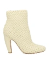 Bottega Veneta Woman Ankle Boots Ivory Size 8 Leather In White
