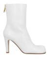Bottega Veneta Woman Ankle Boots Off White Size 8 Soft Leather In Multi