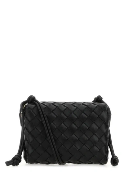 Bottega Veneta Woman Black Leather Small Loop Crossbody Bag