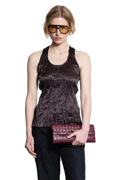 Bottega Veneta Woman Brown T-shirts & Tank Tops In Red
